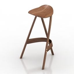 Bar Chair Western Wooden Furniture 3d model