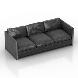 Black Leather Sofa Martin 3d model