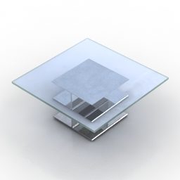 Square Glass Table Hmi 3d model