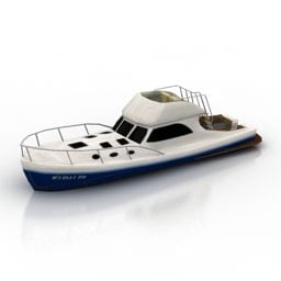 نموذج القارب الخشبي السريع ثلاثي الأبعاد