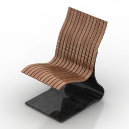 Curved Wooden Chair Edward Johnson 3d model