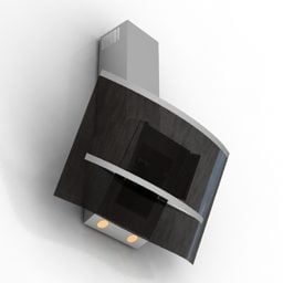 Havalandırmalı Ocak Davlumbaz Siyah Boya 3d modeli
