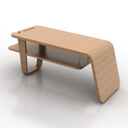 Wooden Coffee Table Art Decor 3d model