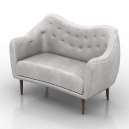 Grey Fabric Modern Chester Sofa 3d model
