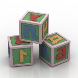 Child Cube Toy Sticker Infant 3d model
