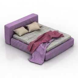 Girl Purple Bed Jupiter Furniture 3d model