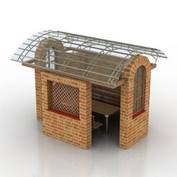 Bahçe Peyzaj Köşk Binası 3D model
