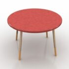 丸い赤いテーブル