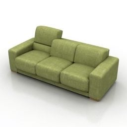 Divano in tessuto verde Mono Design modello 3d