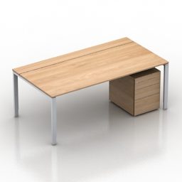 Wooden Work Table Bene 3d model