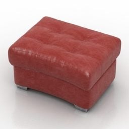 Red Seat Ottoman 3d model