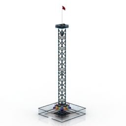 Model 3d Menara Bendera Besi