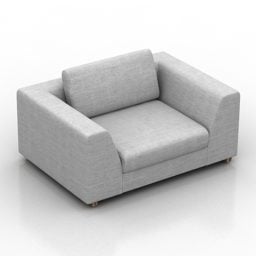 صندلی راحتی فابریک سفید مدل سه بعدی