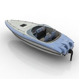 White Speed Boat 3d model