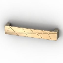Modelo 3d de alça de gabinete dourado