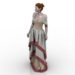 Girl White Dress Character 3d model