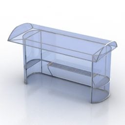 Bâtiment en verre d'arrêt de bus modèle 3D