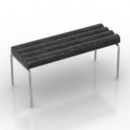Black Rectangular Bench 3d model