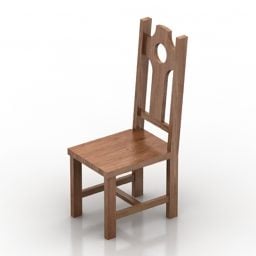 Chair Country Wood Style 3d model