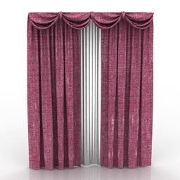 Purple White Curtain 3d model