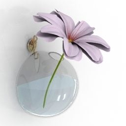 אגרטל זכוכית פרח קיר דגם תלת מימד