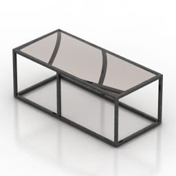 Living Room Brown Glass Coffee Table 3d model