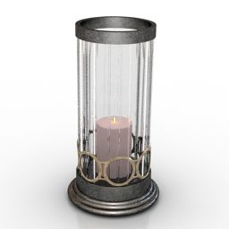 Model 3d Candlestick Light Decorative Square Candle