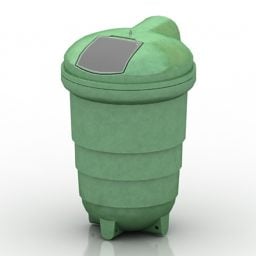 مدل سطل زباله پلیمری سه بعدی