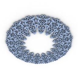 ديكور وردة وردية دائرية نموذج ثلاثي الأبعاد