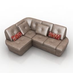 L Shape Sofa Pushe Design 3d model