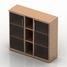 3д модель шкафчика книжного шкафа комбинированного