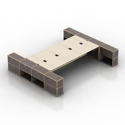 Wood Table Modular Furniture 3d model