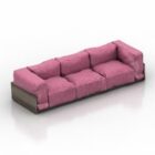 Canapé 3 places de couleur rose moderne