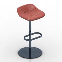 Kırmızı Bar Sandalyesi 3D model