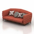 Red Fabric Sofa With Pillows