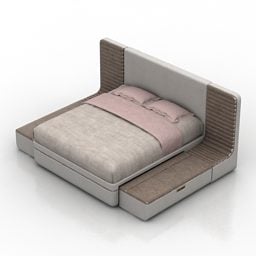 3д модель двуспальной кровати Arizona Furniture