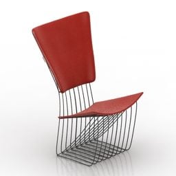 Office Red Plastic Metal Chair 3d model