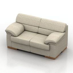 Beige Leather Sofa Dls 3d model