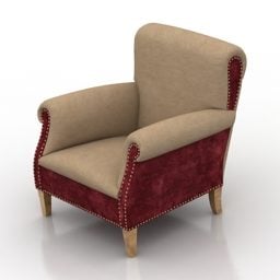 Antique Wing Armchair Begonia 3d model