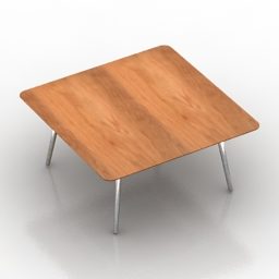 Square Wood Table Keypiece 3d model
