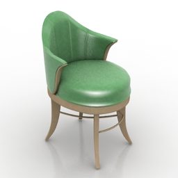 Green Leather Armchair Modern Style 3d model
