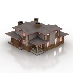 Modello 3d della villa di abitazione