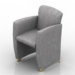 3д модель серого тканевого кресла Vinci Decor