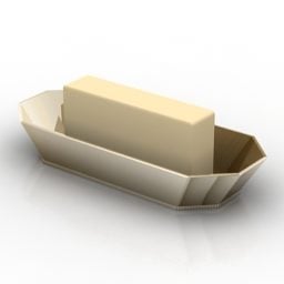Tvål med bricka Badrumstillbehör 3d-modell