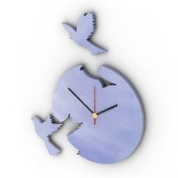 Art Bird Clock Minimalist 3d model