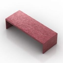 Red Fabric Sofa Bench 3d model