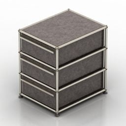 Mô hình 3d thiết kế mô-đun tủ Mdf màu xám