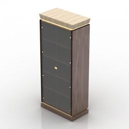Απλό ξύλινο ντουλάπι με πολλά συρτάρια 3d μοντέλο