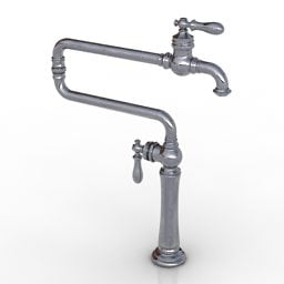 Metal Faucet With Tube 3d model