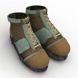 复古士兵靴子3d模型